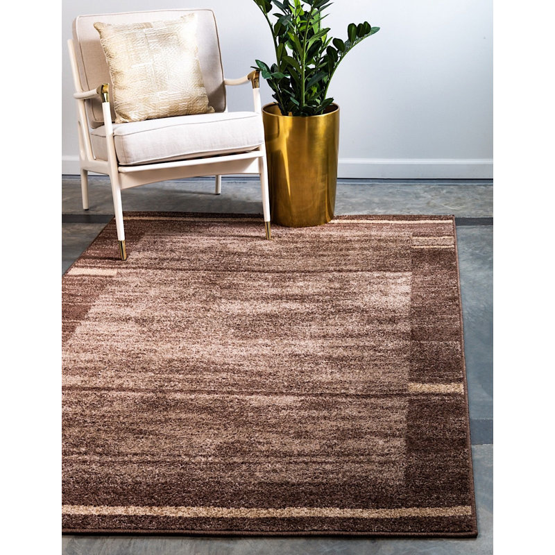 Tapis brun à motif géométrique Harvest, Rectangle 8 pi x 10 pi