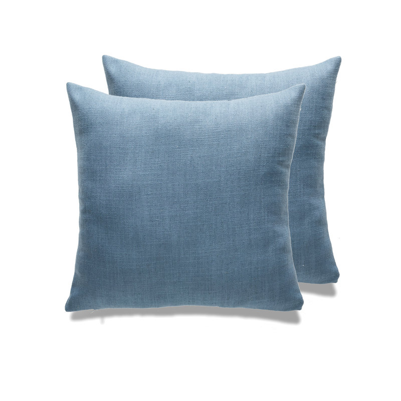 Housse de coussin SEATTLE SOLID, 18 po x 18 po, Bleu cendré, Mélange de duvet