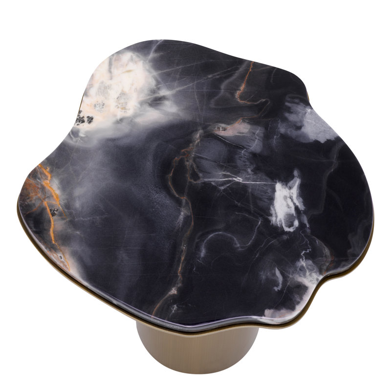 Side Table Shapiro Black Marble - Top, Black