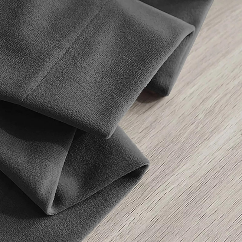 Crushed Velvet Eyelet Window Curtains, Charcoal, 168cm Width x 137cm Drop