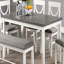 Table de salle à manger 6 pièces 4 chaises d'appoint et un banc en bois d'hévéa blanc