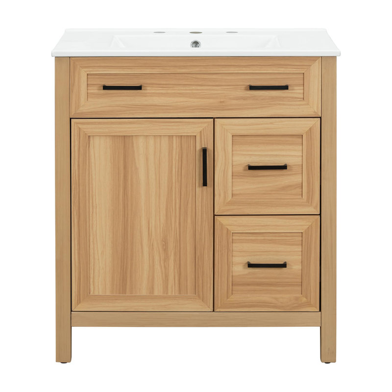 30" bathroom vanity with ceramic sink