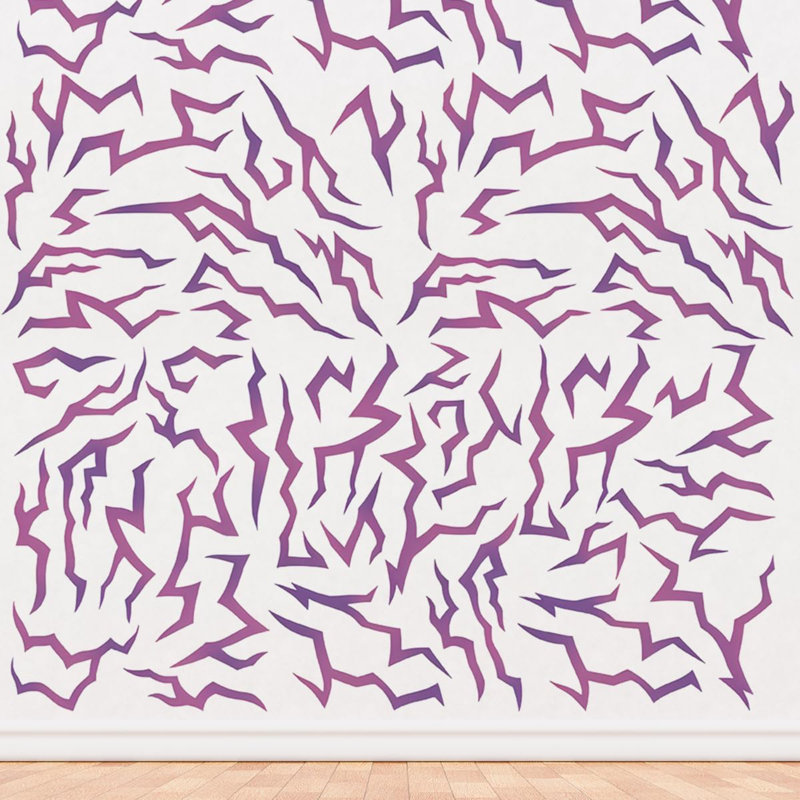 Adhésif décoratif mauve à motif de démon, autocollants mauves à motif de chasseur pour fêtes de musique (44 pièces)
