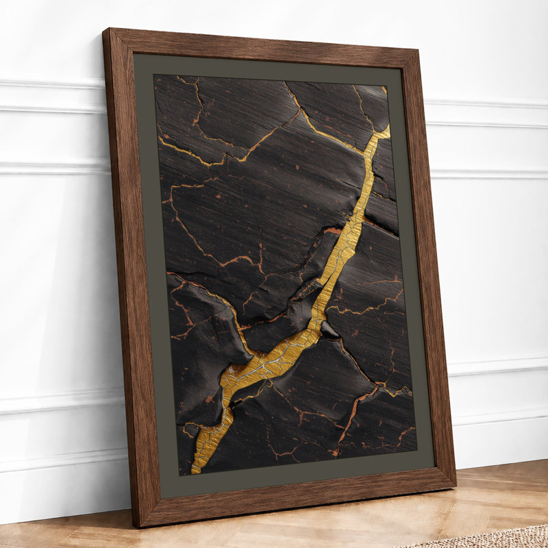 Golden Vein Modern - Print, A2 - 59.4 x 42.0 cm, Walnut