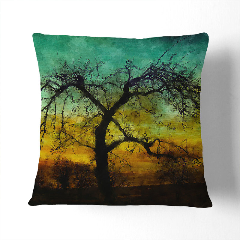 Tree at Sunset Vol.4 Scatter Cushion with Filling, 55cm H x 55cm W x 20cm D, Stone
