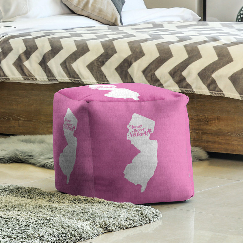 Newark Upholstered Ottoman, Pink