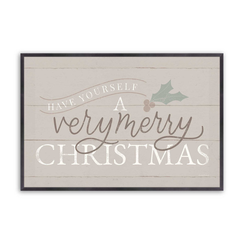 «Warm Holiday Wishes Print», Cadre simple en zinc patiné, H 12,25 po x l 15,25 po x P 1,25 po
