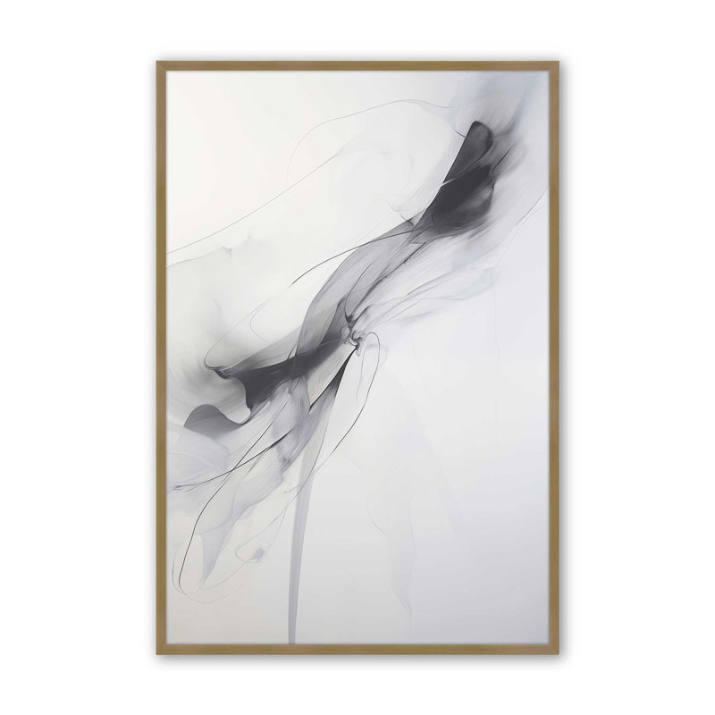 Impression Ethereal Smoke Dance III, Cadre doré brossé, H 17,25 po x l 13,25 po