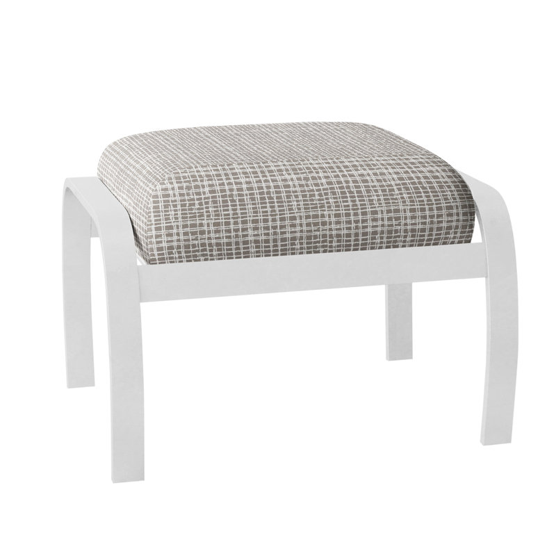 Repose-pieds avec coussin Askar, Tissage uni ardoise coulée Sunbrella®, Blanc texturé