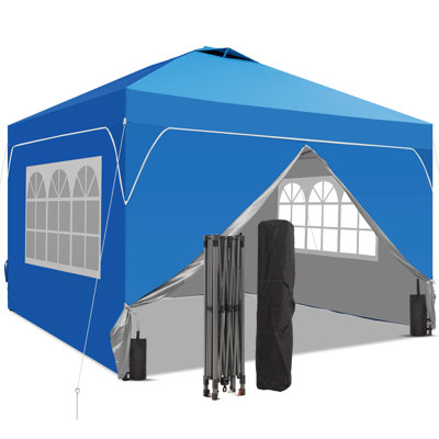 Tentes à auvent à montage simple 10 pi x 10 pi avec parois latérales et sacs de sable