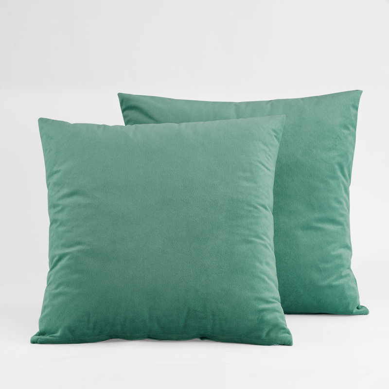 Signature Velvet Throw Pillow Covers - Decorative Pillow Covers, Aqua Mist