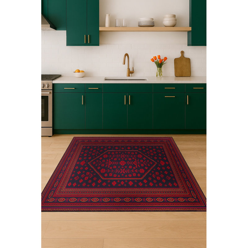 Tapis noir Mosso, 3'3" x 4'11"