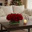 Rose Arrangement In Glass Vase-763954941