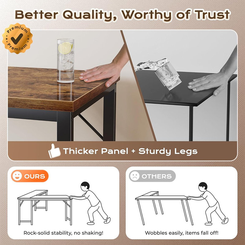 L Shaped Desk With Power Outlets And Usb-c Port, 0.95 Inch Thicker Desktop, Reversible Computer Desk, Larger Office Corner Gaming Desk