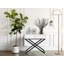 Table d'appoint, table de chevet avec plateau en verre, tiroir et base en métal-1056845929
