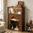 41.3" Tall Arched Accent Storage Cabinet with LED Lights & Glass Sliding Door 