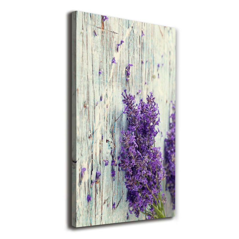 Lavender On The Wood - Wrapped Canvas Print