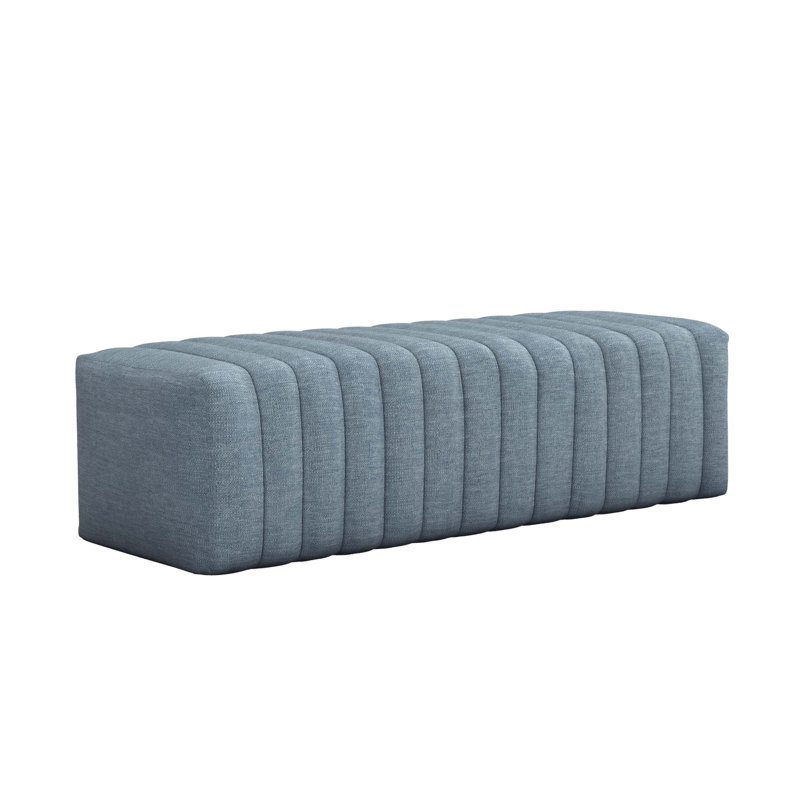 Cleo Polyester Upholstered Bench, Surf