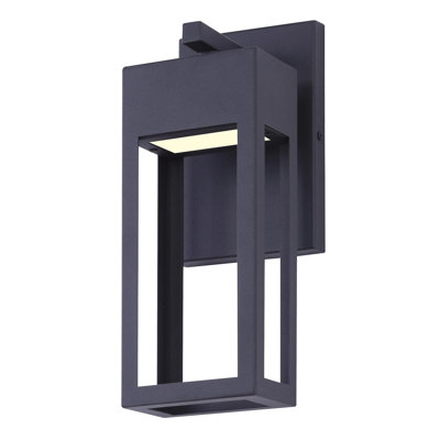 Bova Black 12" H Integrated LED Outdoor Wall Lantern