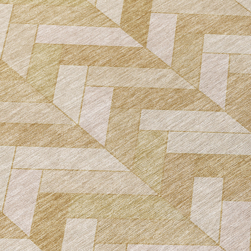 Machine Washable Indoor/Outdoor Matteson ACN2297 Geometric Rug, Rectangle 10' x 14'