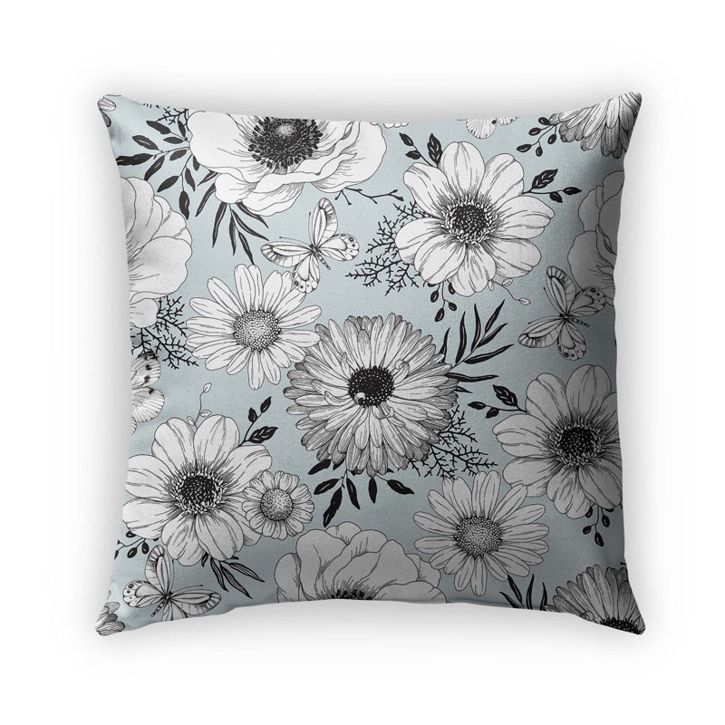 Housse de coussin d'extérieur carré Dahlia, 16 po x 1 po