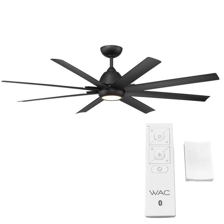 66" 8 - Blade Outdoor / Indoor Smart Ceiling Fan with Remote Control Included, Works With Google Assistant, Amazon Alexa and IOS/Android Mobile APP