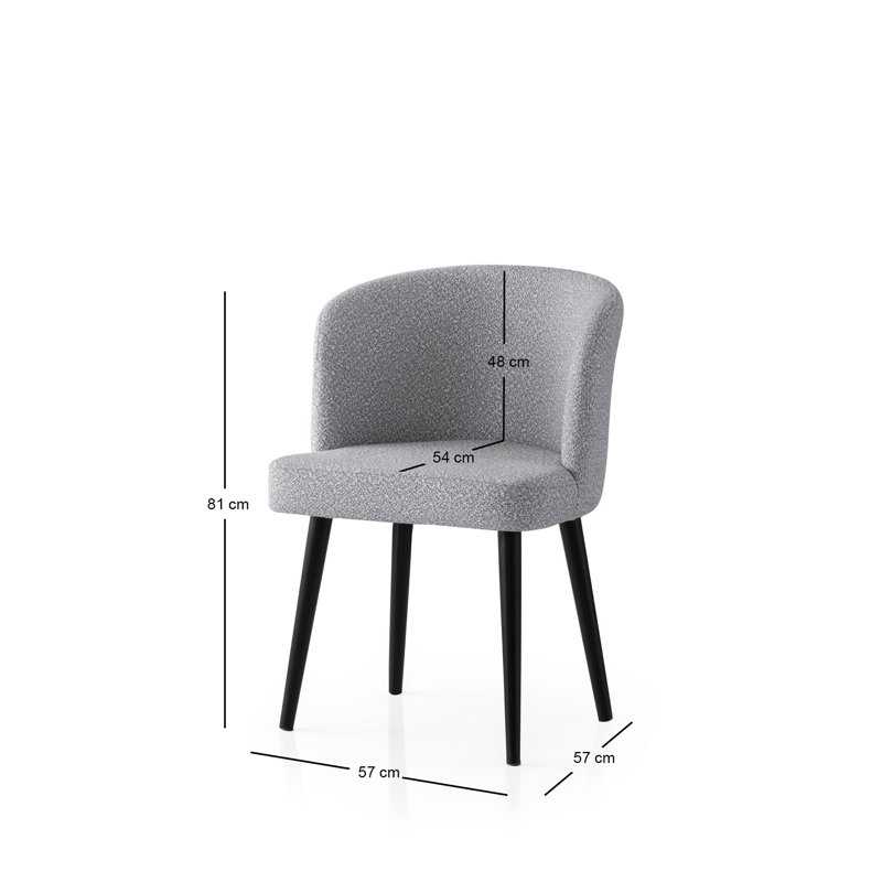 Modern 4-Piece Chair Set, Black & Light Gray, 22.4 x 31.9 x 22.4 inches | 100% Iron Frame, Melamine Coated Particle Board Seat, Beech Legs | Scandinavian Design, 386 lbs Weight Capacity, Perfect for Dining & Living Rooms