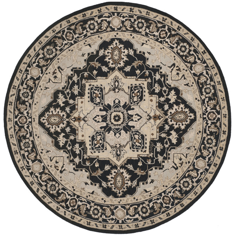 Tala Hand Hooked Wool Pile Oriental Rug, Round 8'