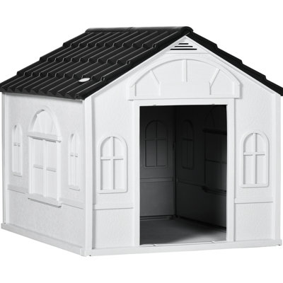 Plastic Pet House - Water , For Medium & Small Canines Medium Dog Residence Gray, Water-, Ventilation Hole