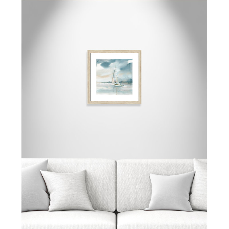 Avnoor «Subtle Mist I», reproduction de peinture à l'aquarelle encadrée, H 32,5 po x l 32,5 po x P 1,25 po, Beige