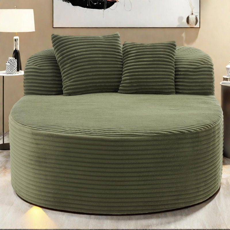 Canapé-lit moderne de 51,6 po avec deux coussins de soutien pour le salon, Vert
