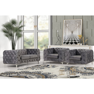 3 - Piece Velvet Living Room Set