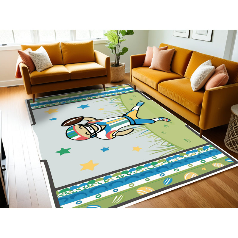 Tapis de football pour enfants Zoomie, Rectangulaire 8 pi x 10 pi