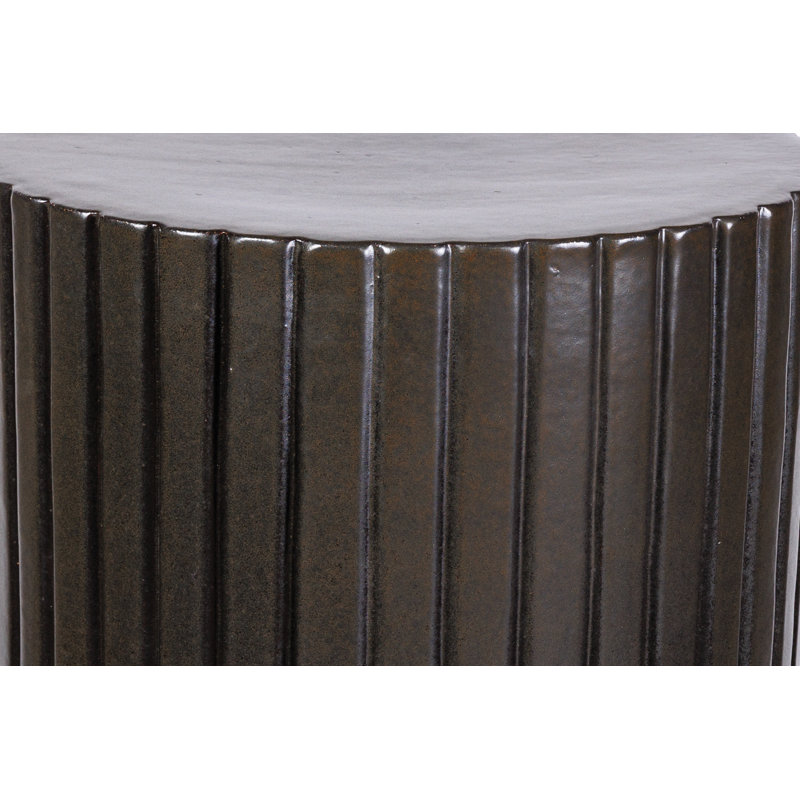 Flute Outdoor Round Side Table, Iron Semi-Gloss