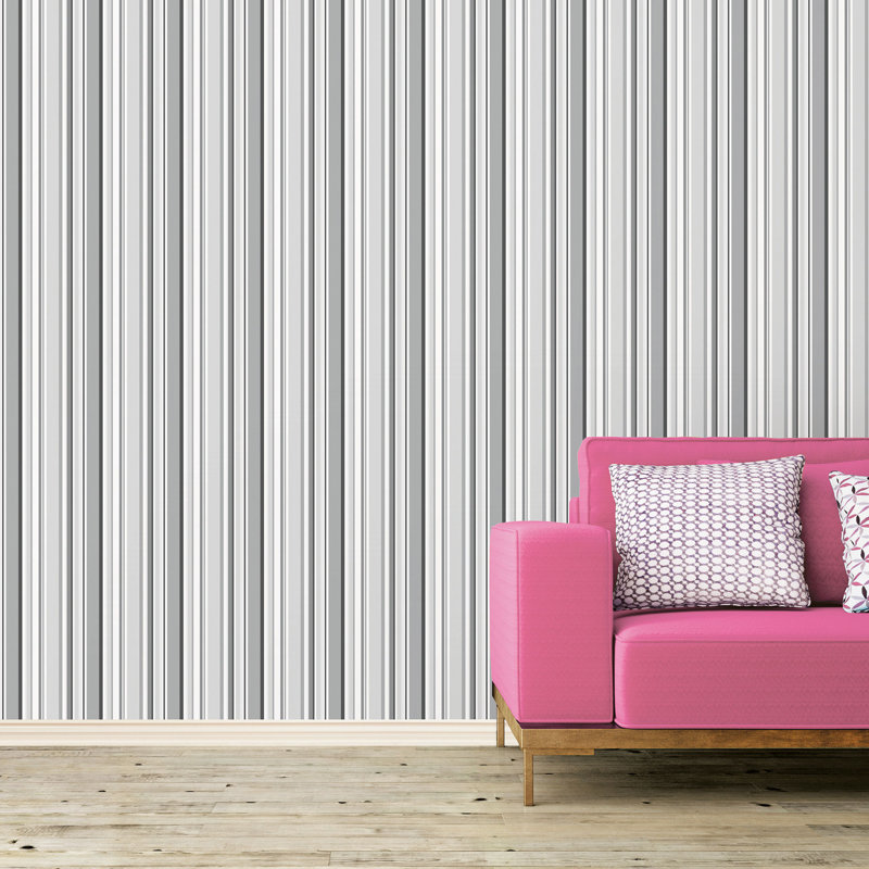 Dweck 10m x 52.8cm Matte Wallpaper Roll, Grey/Black