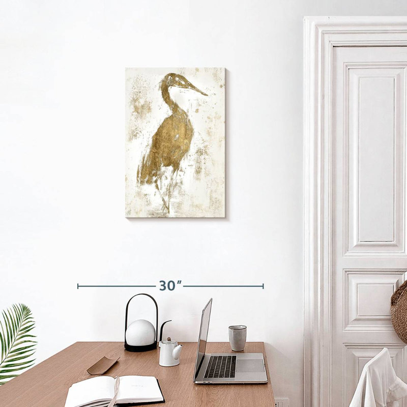 Brampt Gilded Heron I, 24" H x 16" W