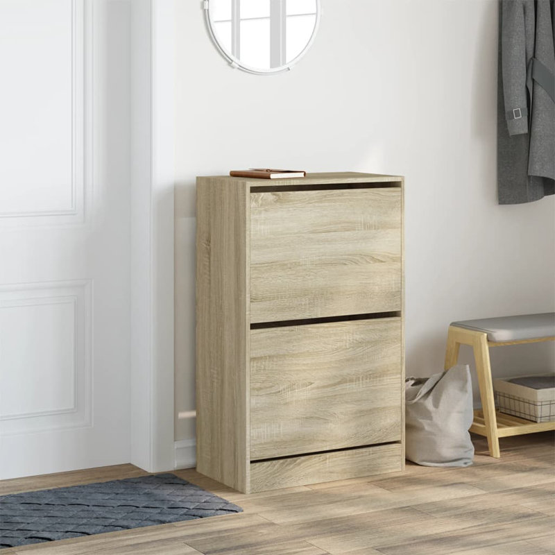 8 Pair Shoe Storage Cabinet, Sonoma Oak