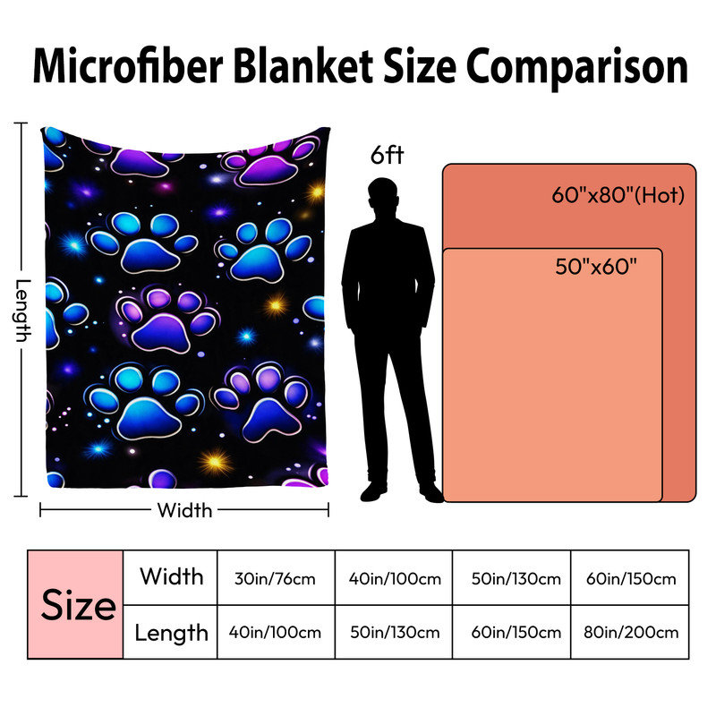 Couverture simple en flanelle JYK, en microfibre moelleuse, douce et respirante, 60 po x 80 po, Blue Dogs Paws
