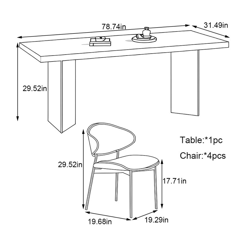 Davalos, 29.52"H x 78.74"L x 31.49"W