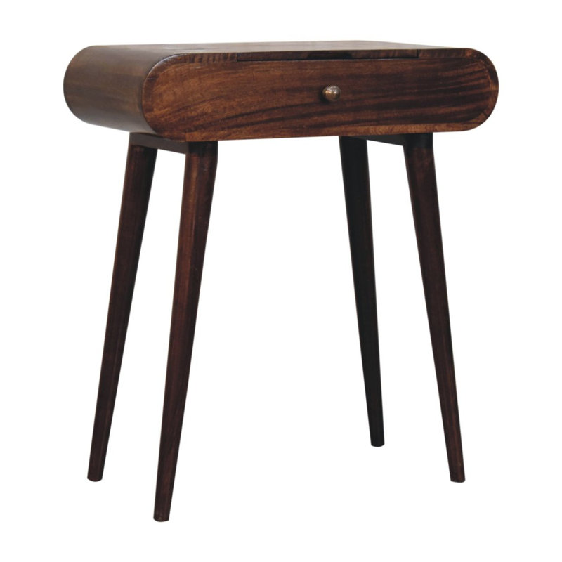 Commode, mini table de miroir pliable, Noyer