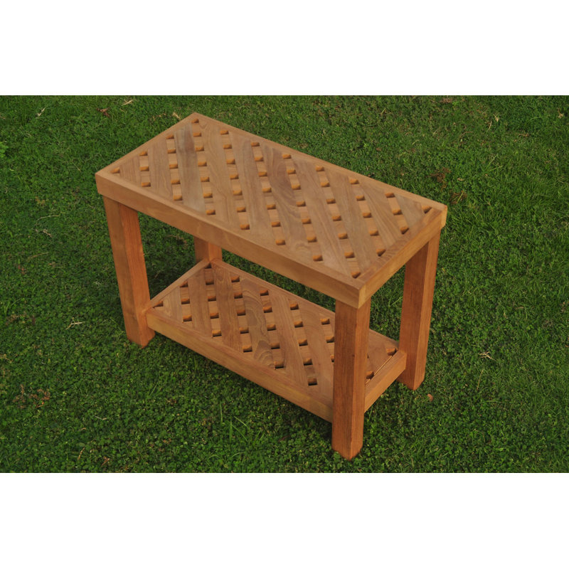 Macaluso Outdoor Square Teak Side Table, 18" H x 12" L x 24" W