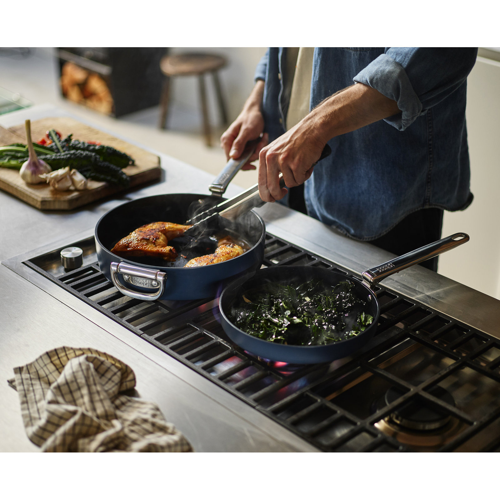 Joseph Joseph Space Ceramic Frying Pan, 12"