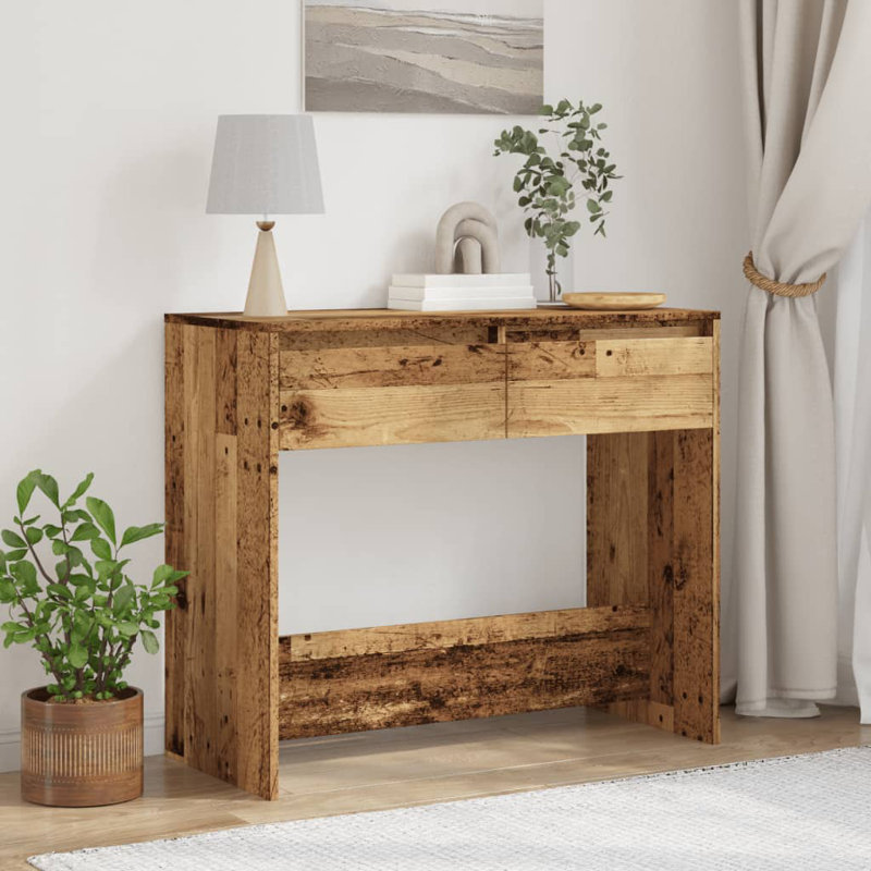 Isaish Console Table, Old Wood, 76.5cm H x 89cm W x 41cm D