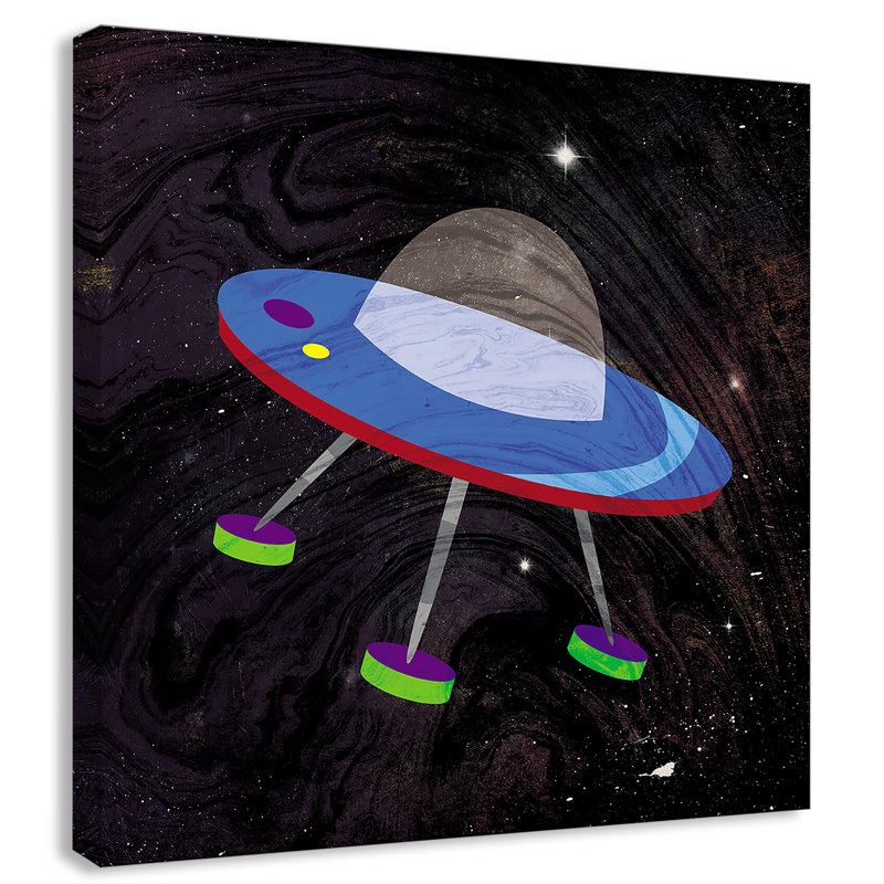 «Spaceship Adventure Four», art sur toile, H 16 po x l 16 po x P 1,5 po