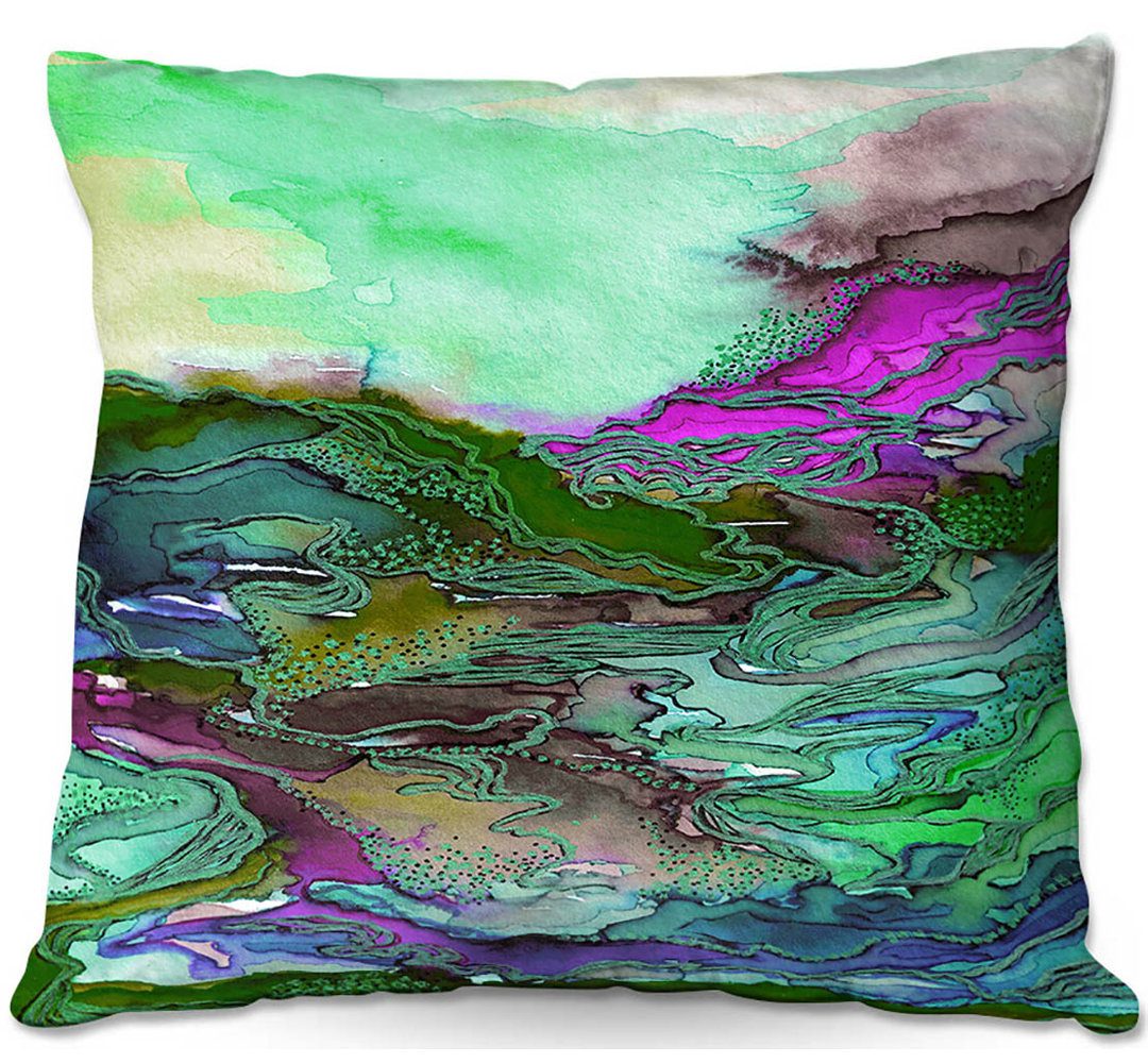 Couch Bring on Bohemia VI Mint Throw Pillow DiaNoche Designs 