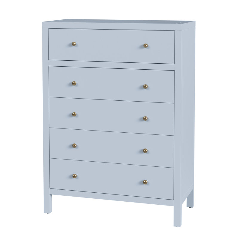 Commode 5 tiroirs Celine, bleu clair, Bleu clair