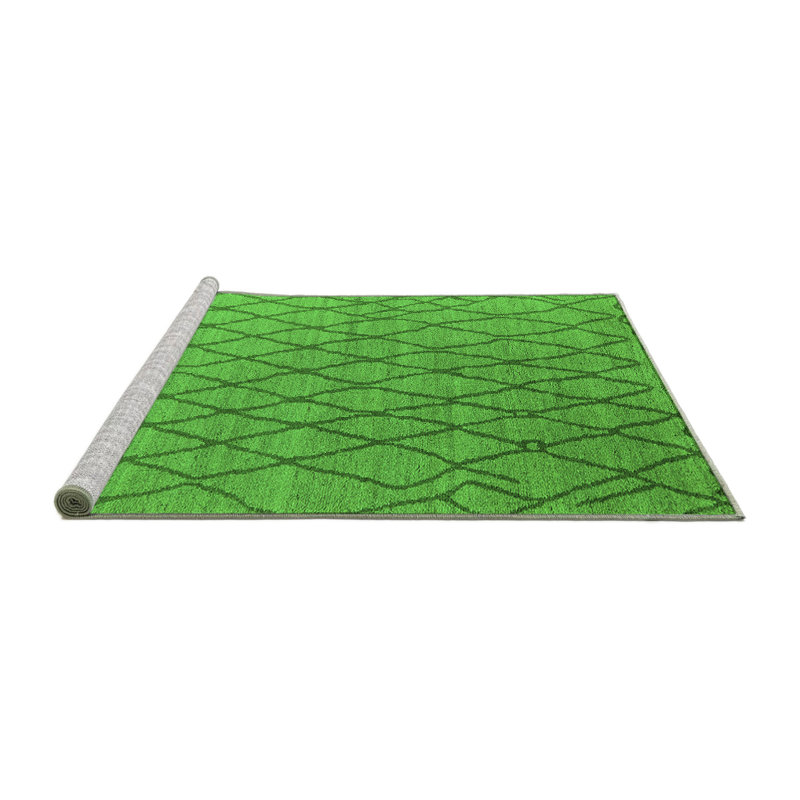 Washable Geometric Indoor Rug, Round 4'
