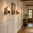 Antique-Style Wall Lantern Sconce Set with Curved Metal Arm(ste of 2)