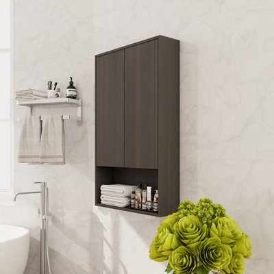 Armoire de salle de bain flottante 12 "/ 24" avec porte à fermeture douce et tablette réglable