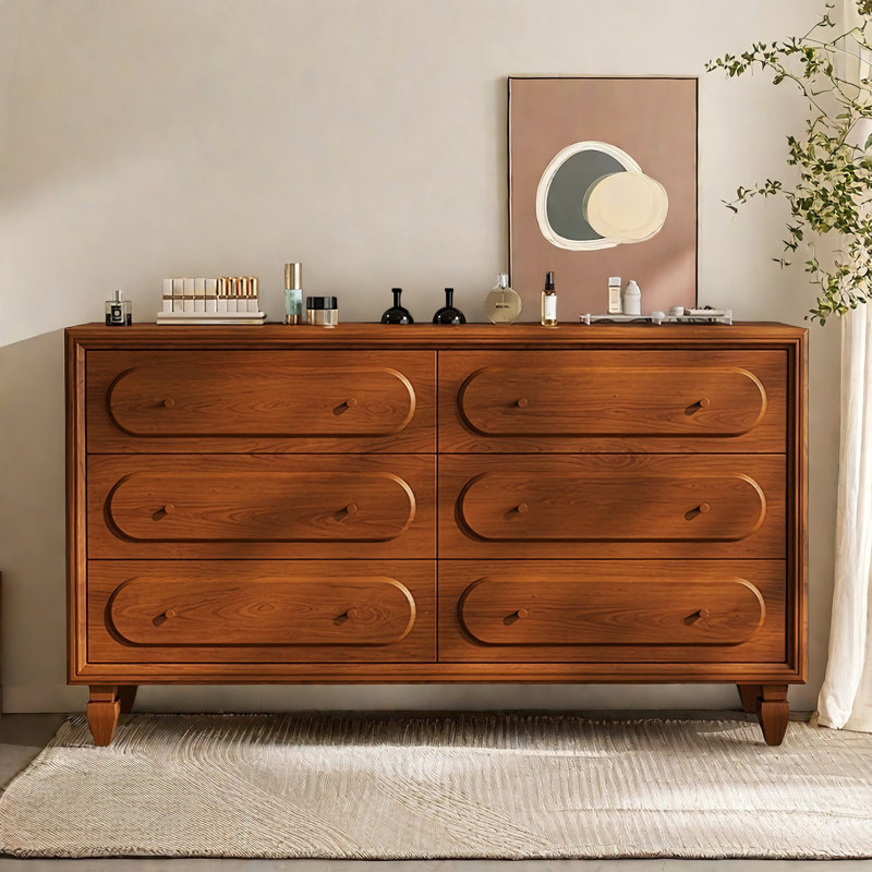 Coffre d'appoint en bois massif exquis simple., Brun